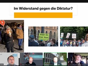 Screenshot eines Online-Vortrags mit Teilnehmenden.