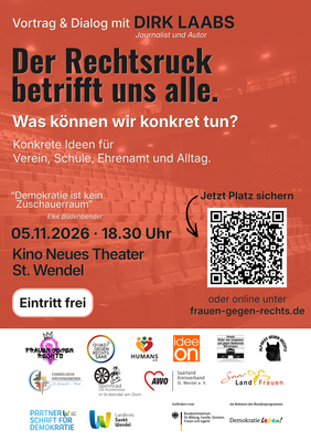 Plakat der Veranstaltung "Der Rechtsruck betrifft uns alle."