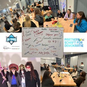 Fotocollage mit vier Aufnahmen aus der Projektarbeit.