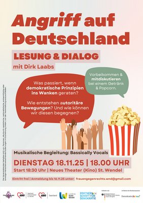 Plakat für die Lesung "Angriff auf Deutschland".